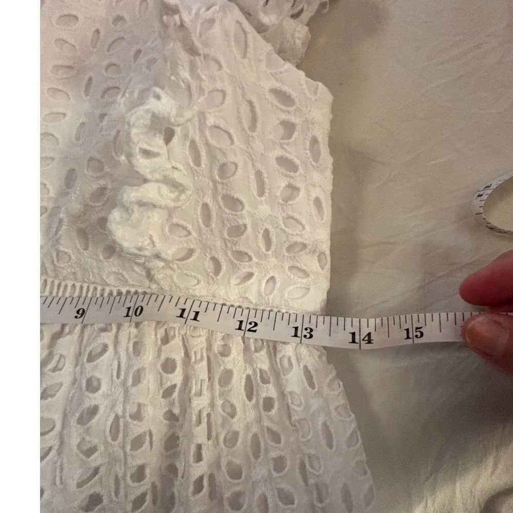 Lilly Pulitzer Girls White Eyelet Ruffle Sleeveless Dress Summer Party ~SZ 10